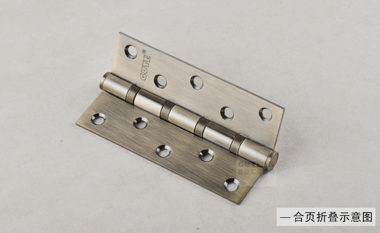 固特gute家用五金5寸不锈钢消声合页房门铰链 金色 2片价