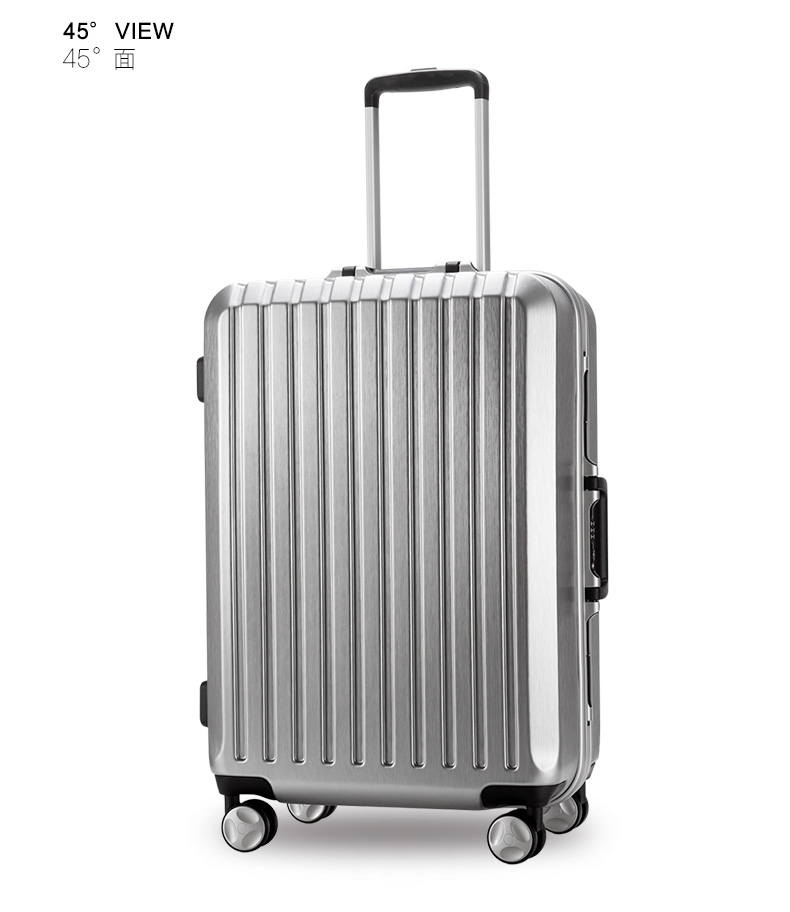 Go·trip铝框箱玫瑰金拉杆箱多纯色商务学生旅行箱海关锁行李箱 24英寸