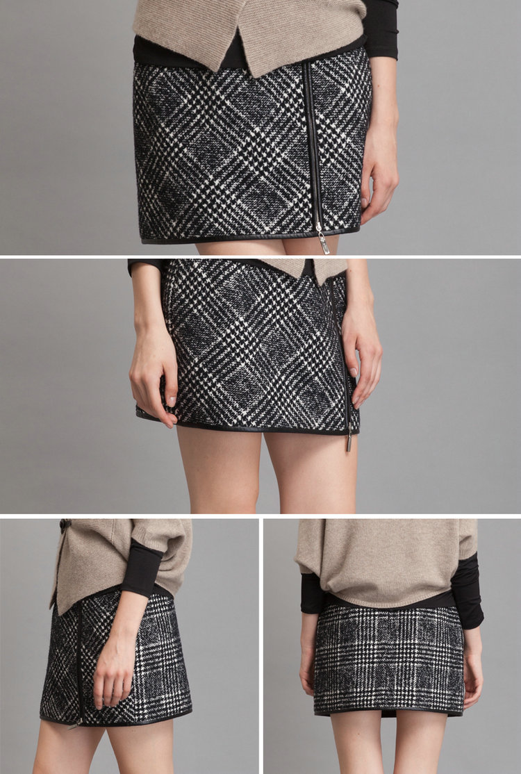 JDING娇鼎品牌新品千鸟格百搭包臀半身裙短裙女CNS6208 XL-165/76B-5码