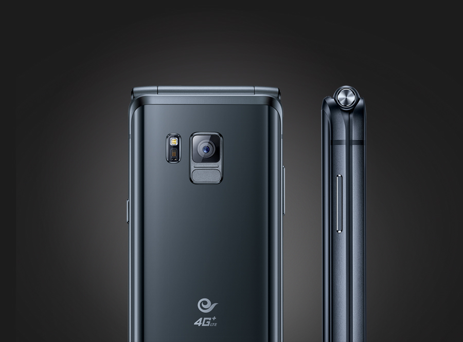 三星w2017 双卡双待 翻盖4g手机 尊崇黑 电信(4g ram