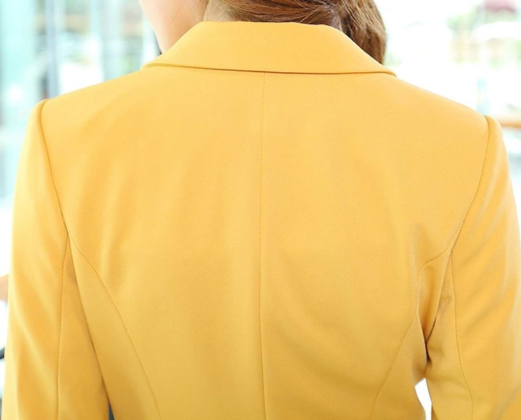 攸行云 小西装外套女韩版休闲职业小西服女装 QSJXINYU 黄色 S