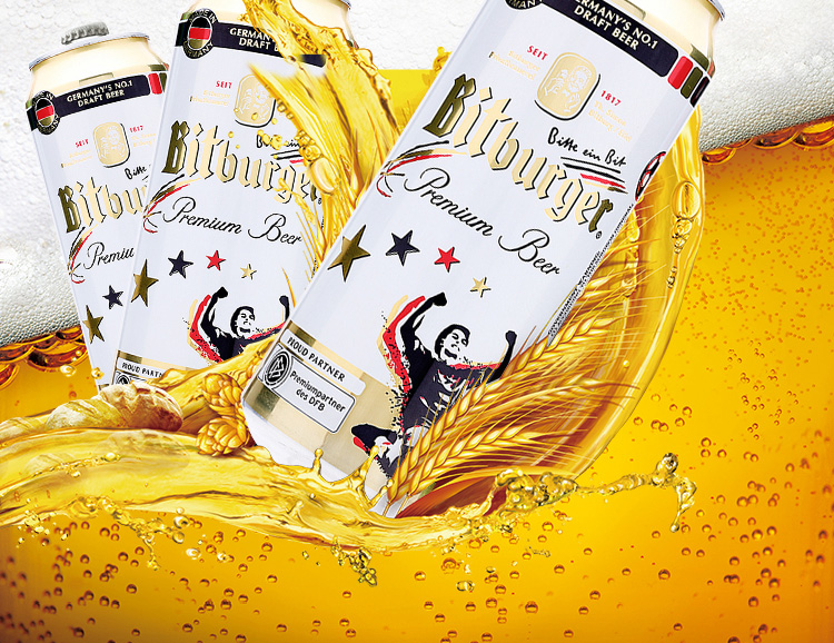 Bitburger生啤酒足球版500ml皮尔森啤酒小麦芽