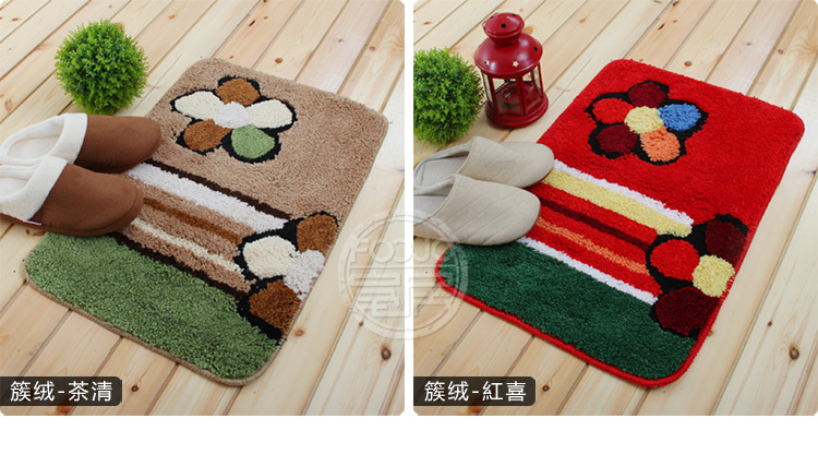 富居 门垫地毯地垫 吸水防滑脚垫 40*60cm 海狸绒-驼