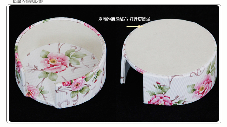 茶杯垫隔热垫碗垫田园粉花套装促销6pcs/套11cm