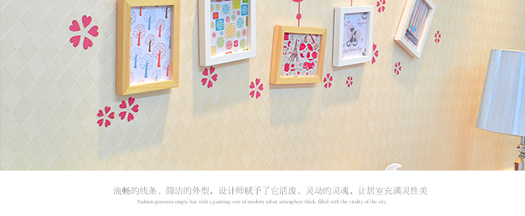 图慕 进口实木照片墙+墙贴 家装小资相框画框相片框 创意组合GT-6 白色小清新组合