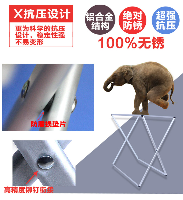 hano铝合金牛津布脏衣篮折叠脏衣篓洗衣篮三格脏衣服收纳筐收纳桶 随机