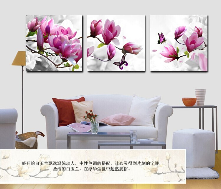 
                                        美美爱 现代壁画客厅装饰画简约无框画水晶金色年华挂画餐厅  25mm环保板 水晶膜 透明花百年好合三联 50*70CM                