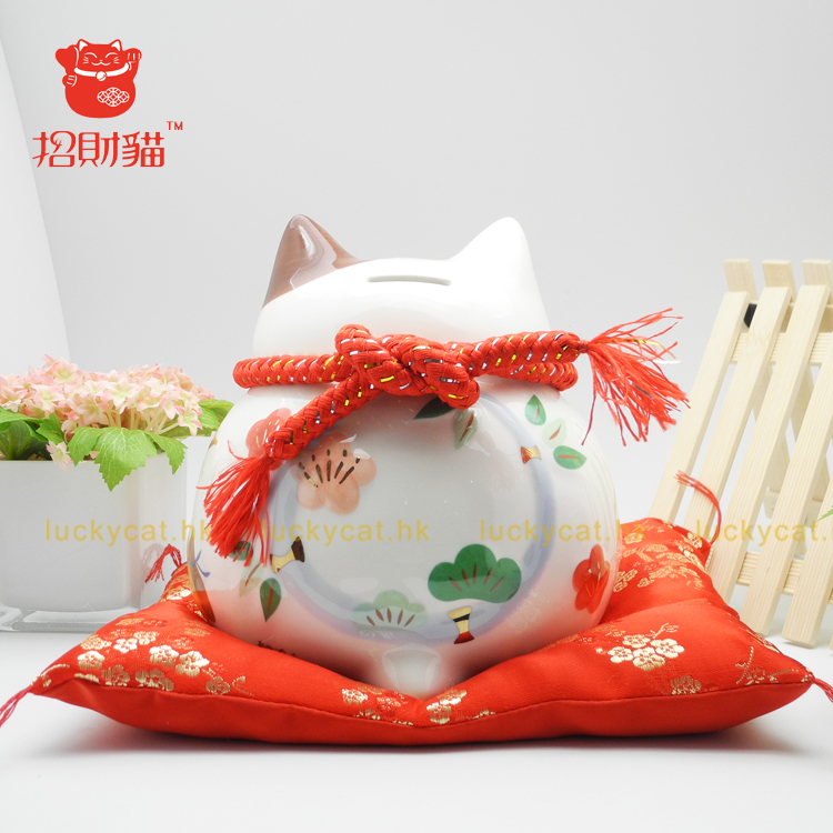 招财猫摆件 中号陶瓷存钱罐储蓄罐 店铺开业办公室家居创意礼品婚庆饰品 恋爱成就