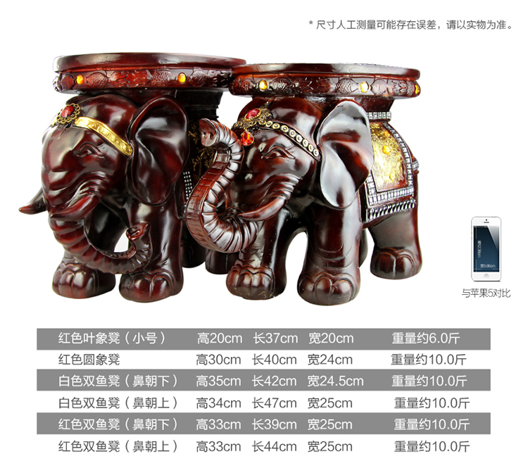 铜欣祥大象凳子换鞋凳摆件欧式创意时尚家居饰品工艺品客厅摆设礼品家居摆设 双鱼象凳 红向下