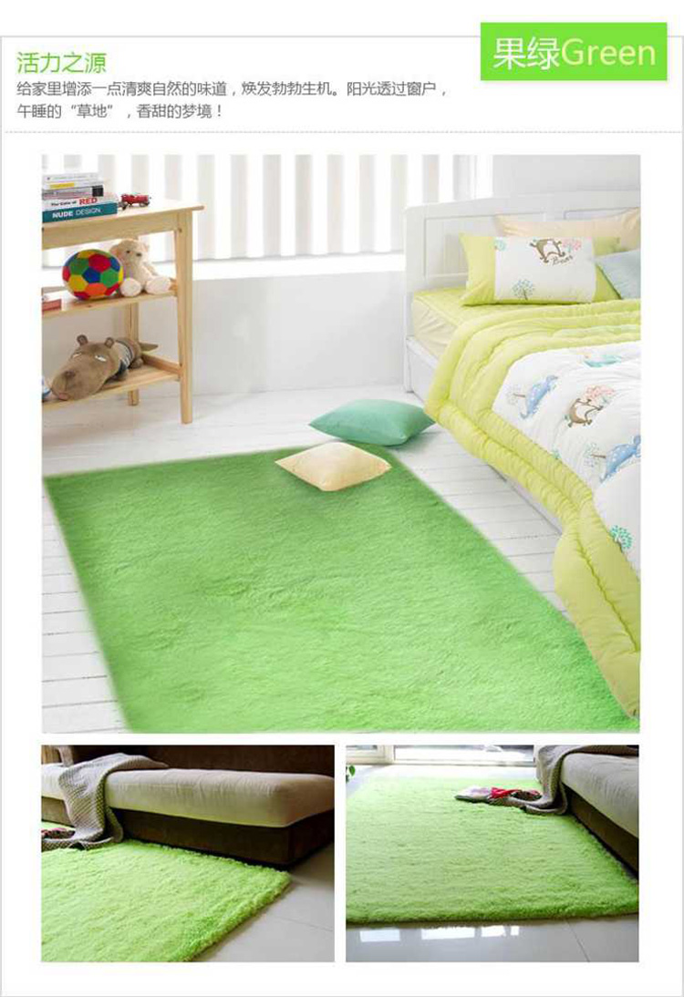 
                                        易极宝 丝毛地毯防滑可机洗柔丝毛可爱满铺客厅茶几垫卧室书房床前地毯 咖啡色 80*160厘米                