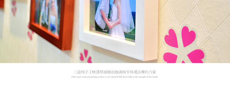 图慕 进口实木照片墙+墙贴 家装小资相框画框相片框 创意组合GT-6 白色小清新组合