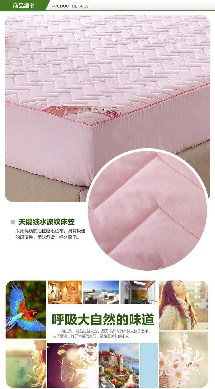 IX得信人家  床上用品 全纯棉纯色床笠单人双人加厚床护垫床垫罩 席梦思保护套 天蓝色 180cm*200cm