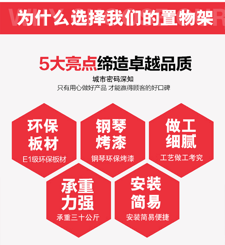 【钢琴烤漆 现货速发】墙上置物架墙壁隔板客厅电视沙发背景墙柜卧室墙面壁挂免打孔装饰架 钢琴烤漆黑白色一套