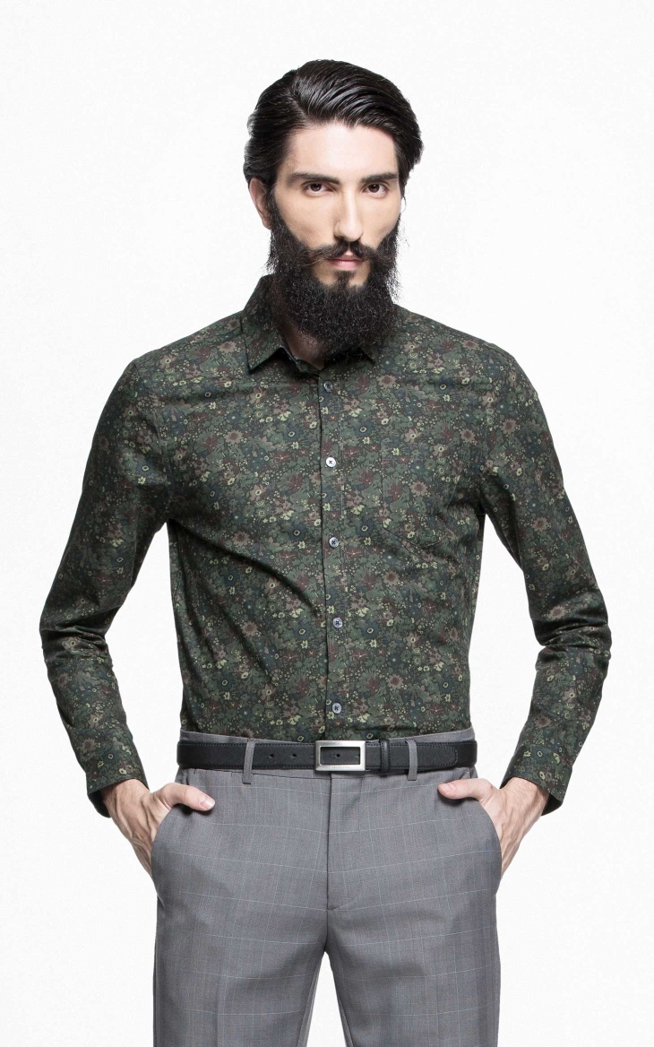 SELECTED思莱德进口liberty碎花面料男高档商