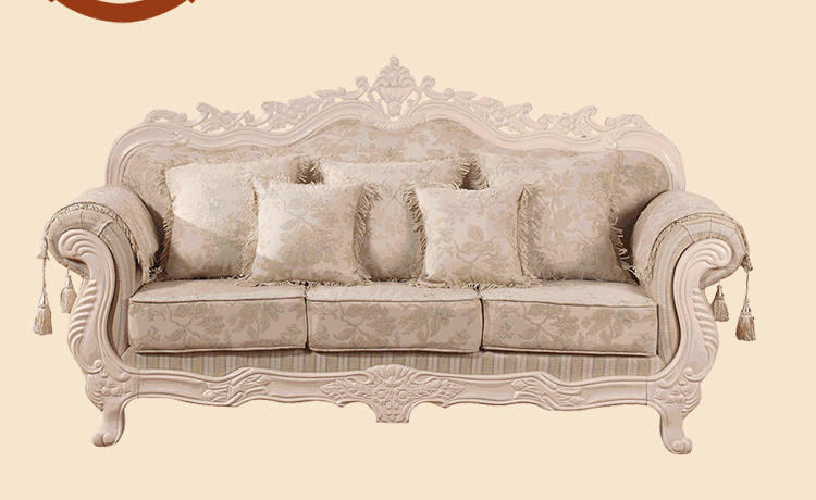 欧式实木沙发组合 客厅布艺沙发组合 大户型实木雕刻沙发客厅家具