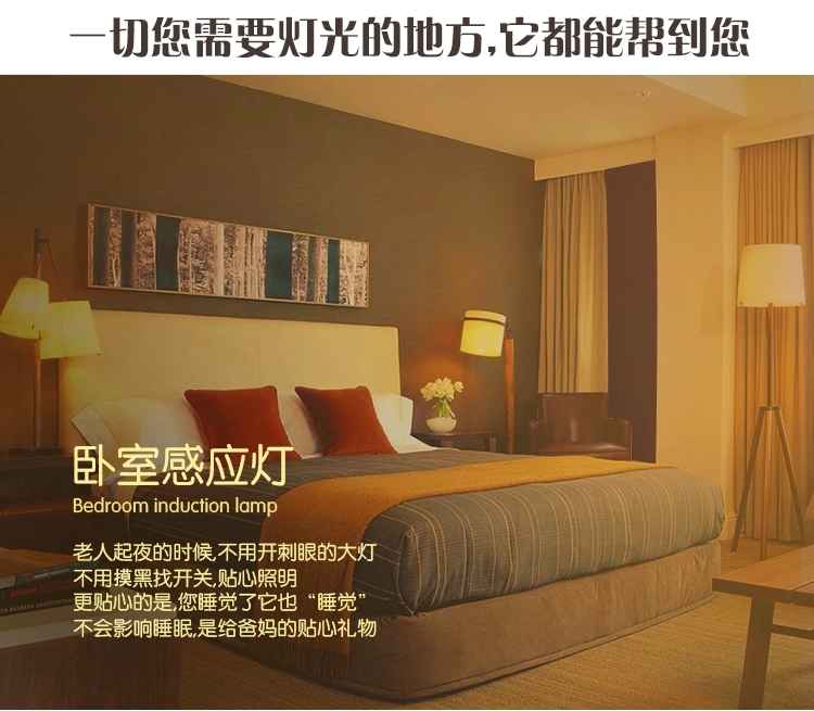 
                                        立可安 四叶草型人体感应灯 光控浪漫小夜灯 婴儿喂奶起夜灯 停电应急可当手电用LED光源 黄光-充电款                