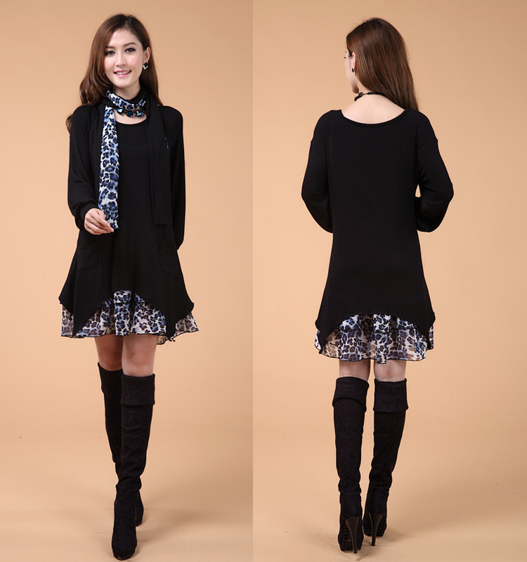 Large 2015 9Nga female Korean Fall/Winter Collections to xl skirts leave two Leopard woolen knitted dresses 431 Black XL Photo, prices, brand platters! The elections are supplied in the national character of distribution, so action, buy now enjoy more preferential! As soon as possible.