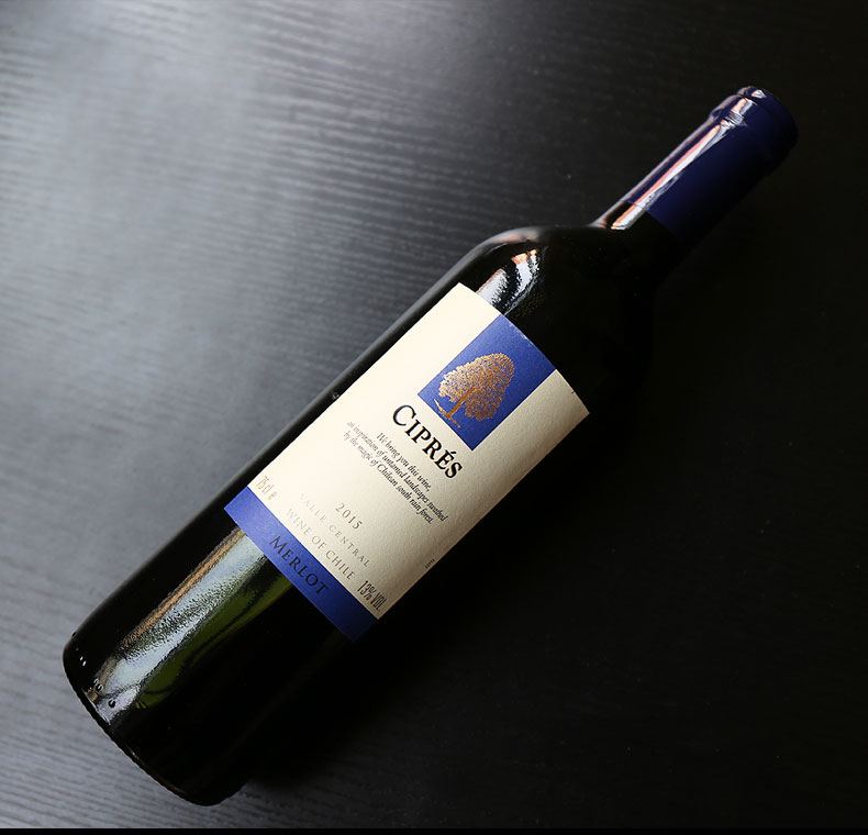 智利原瓶进口红酒 冰川酒庄 金丝树梅洛干红葡