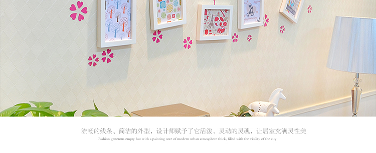 图慕 进口实木照片墙+墙贴 家装小资相框画框相片框 创意组合GT-6 白色小清新组合