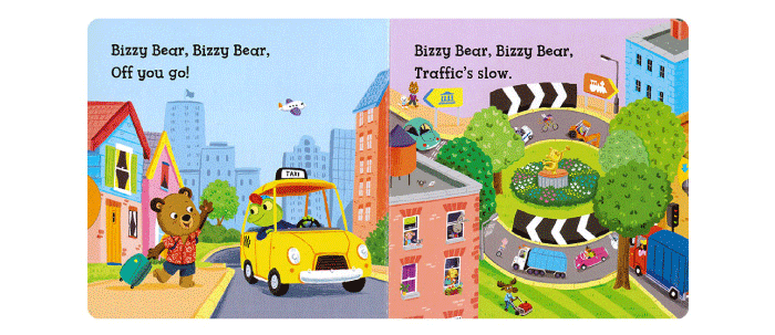 小熊很忙系列 bizzy bear 12册 童谣机关书 英文原