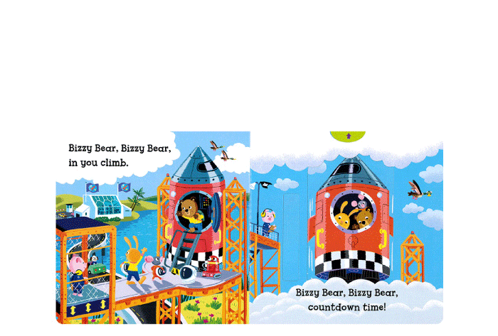 小熊很忙系列 bizzy bear 12册 童谣机关书 英文原