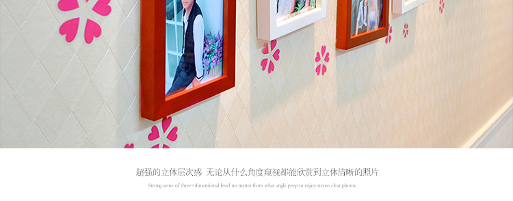 图慕 进口实木照片墙+墙贴 家装小资相框画框相片框 创意组合GT-6 白色小清新组合