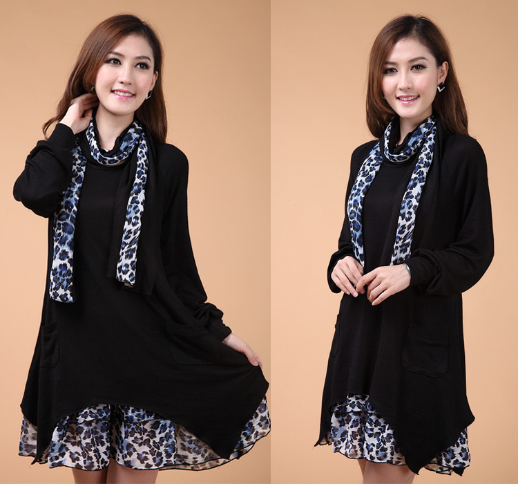 Large 2015 9Nga female Korean Fall/Winter Collections to xl skirts leave two Leopard woolen knitted dresses 431 Black XL Photo, prices, brand platters! The elections are supplied in the national character of distribution, so action, buy now enjoy more preferential! As soon as possible.