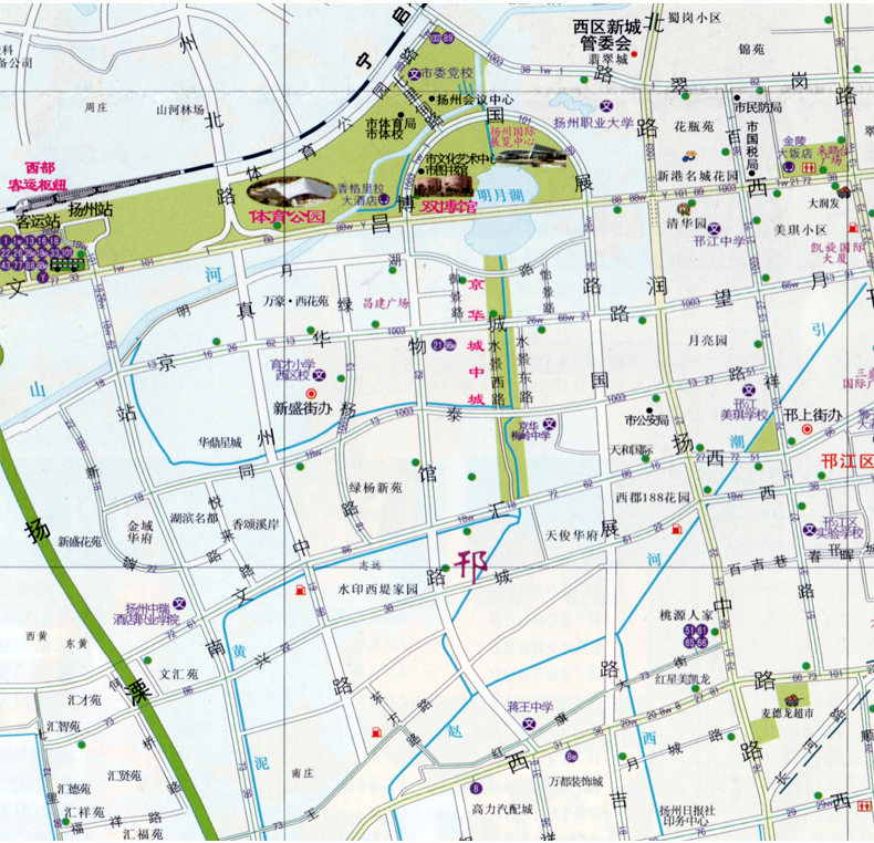 2018新版 扬州交通旅游图 扬州地图 街道详图 瘦西湖 仪征新区 宝应
