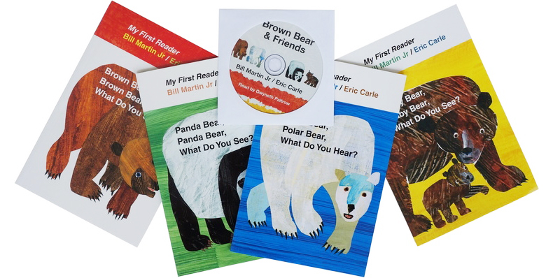《英文原版brown bear棕色的熊4册 原版cd eric carle