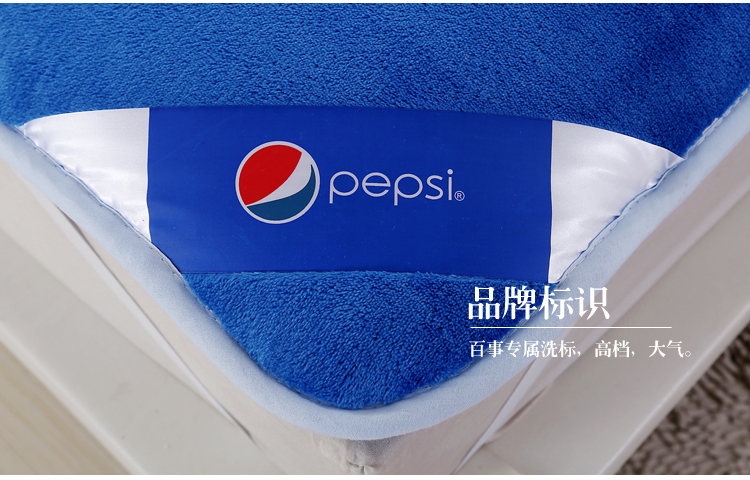 百事（PEPSI）床品床垫 加厚保暖防滑法莱绒床垫床褥 蓝色 1.8米