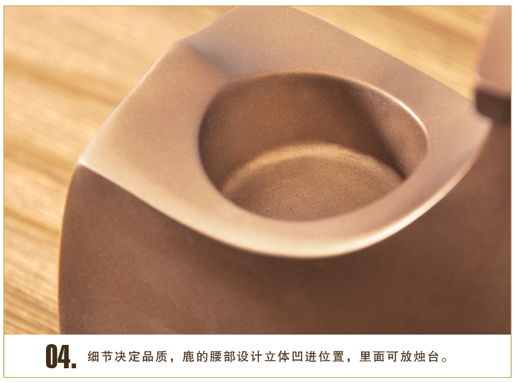 
                                        时光巴士 欧式家居摆件烛台装饰品客厅树脂工艺品情侣鹿装饰摆件 P91107                