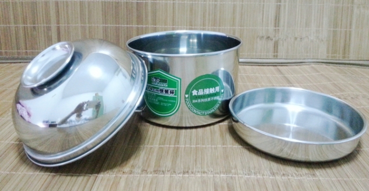 
                                        顺达（SND） 顺达304不锈钢饭盒双层快餐杯多格层学生创意可爱便当盒分格餐盒 304不锈钢-14CM                