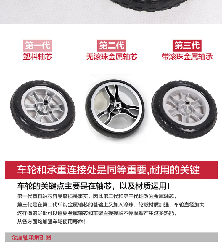 hano全铝合金便携购物车爬楼购物车买菜车小拉车可折叠行李小拖车 大红色