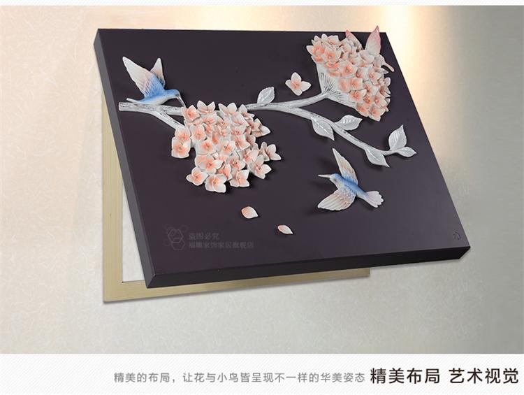 福雕家饰 餐厅电表箱配电箱装饰画无框遮挡现代简约 花团锦簇电表箱紫色底板 49.5cm*59.5cm