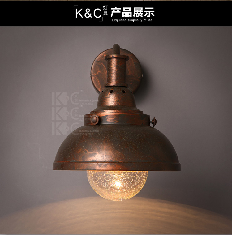 kc灯具 loft复古美式乡村铁艺灯创意过道走廊咖啡馆工业风壁灯 KC-W3770