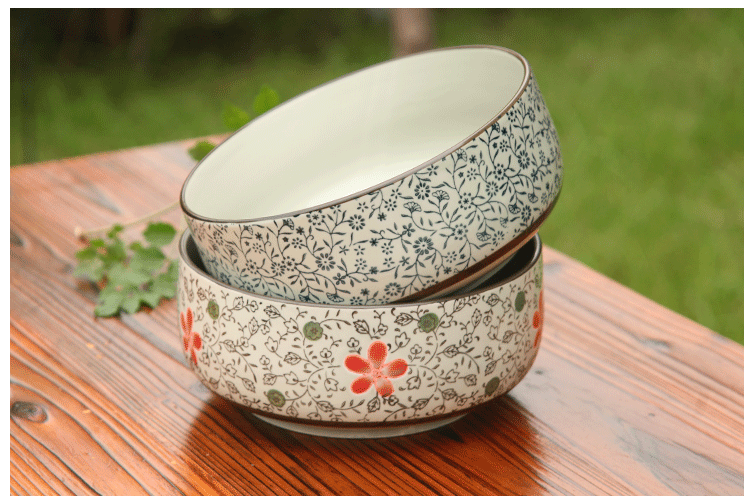 屋里屋外（WOLIWOWA)景德镇陶瓷器 八寸大碗汤碗面碗陶瓷碗厨房餐具大号拉面碗 青花大腕