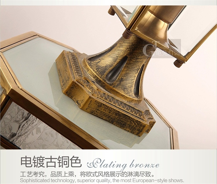 台灯欧式铜灯别墅灯大门柱灯墙头户外花园灯围墙庭院灯美式灯饰NZ8124<a> NZ8092-01