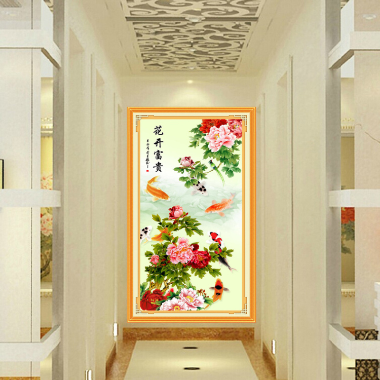 钻石画十字绣客厅新款钻石十字绣钻石绣卧室5d钻石画满钻砖石点钻石画花开富贵十字绣牡丹花贴钻 120*60cm  魔方钻满钻升级版26切面更闪亮
