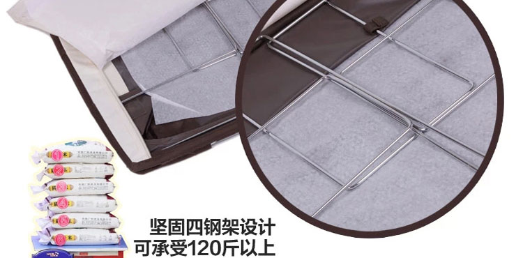 乐扣乐扣（LOCK&LOCK）收纳箱 牛津布铁架可折叠大号整理箱储物箱 顶盖防水 三件套58L绿色