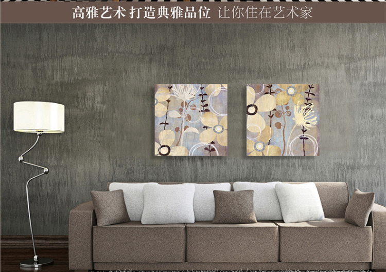 梵格 美式装饰画客厅现代简约餐厅玄关有框画油画背景墙画挂画 D 50x50