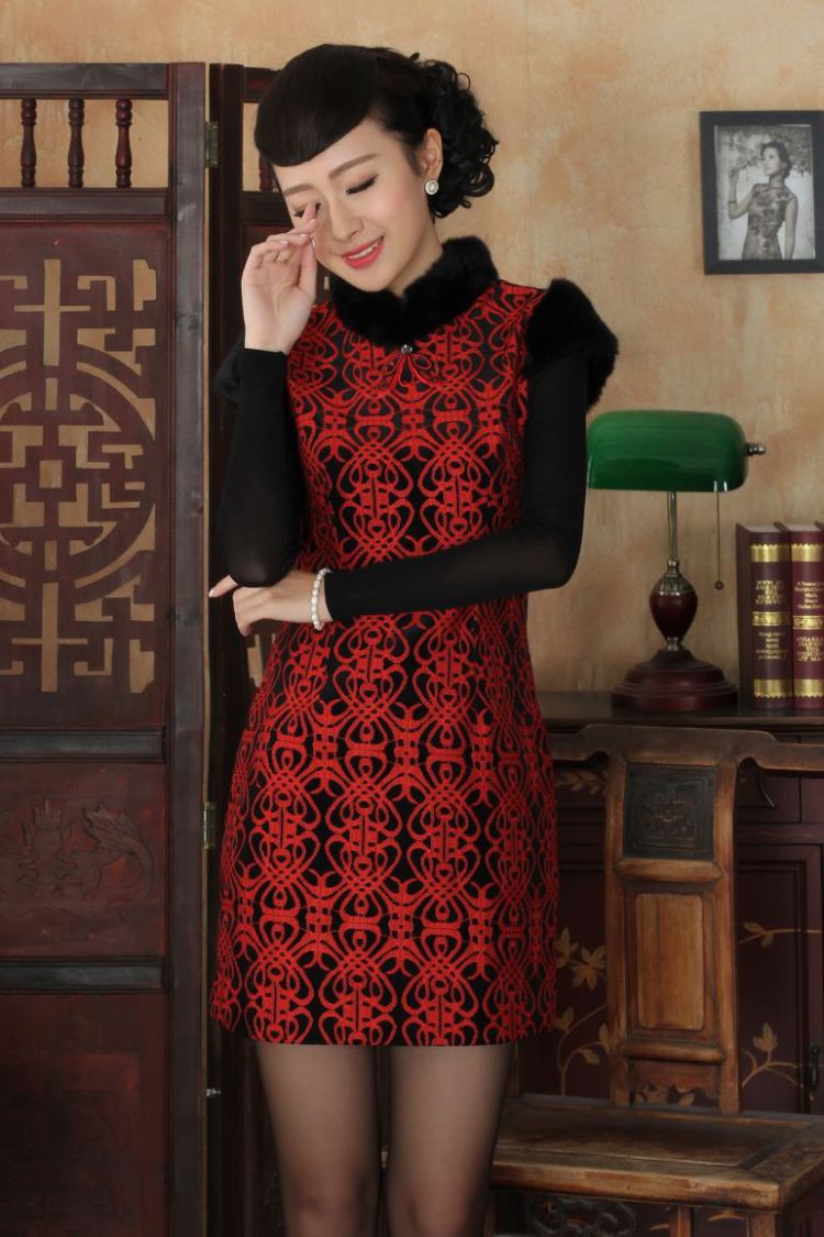 Ms. 27.41 picking qipao Tang dynasty improved winter cheongsam collar scouring pads plus lace Foutune of dress dresses Y0025 map color 2XL Photo, prices, brand platters! The elections are supplied in the national character of distribution, so action, buy now enjoy more preferential! As soon as possible.