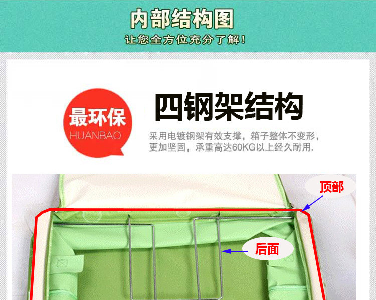 
                                        百易特 牛津布特大号有盖收纳箱收纳盒 衣服杂物整理储物箱100L 橙色2只装                