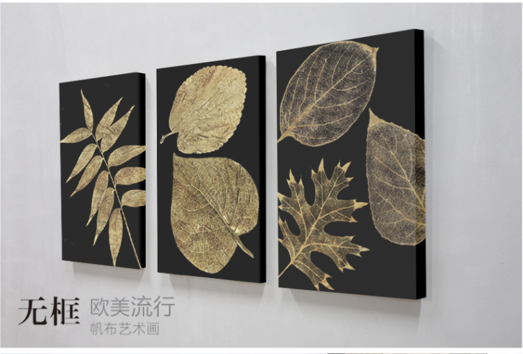 梵格 美式客厅装饰画玄关书房三联实木有框墙画壁画挂画浮雕画 I 70X105