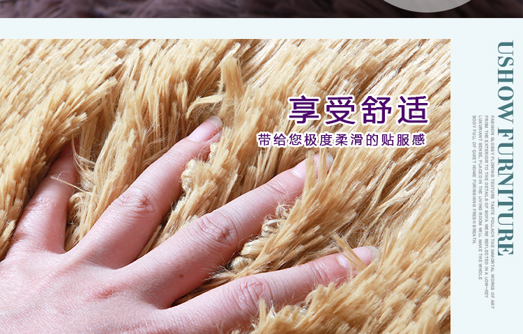 
                                        妍度 地毯加柔高毛丝绒婴幼儿加厚款加长客厅茶几卧室地毯地垫 紫灰 70*160cm                