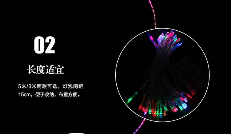 仕彩  LED灯满天星彩灯  带尾插长约8米 玻璃灯泡 圣诞婚庆家居节日舞台场景布置装饰灯 水晶圣诞树灯不带插尾