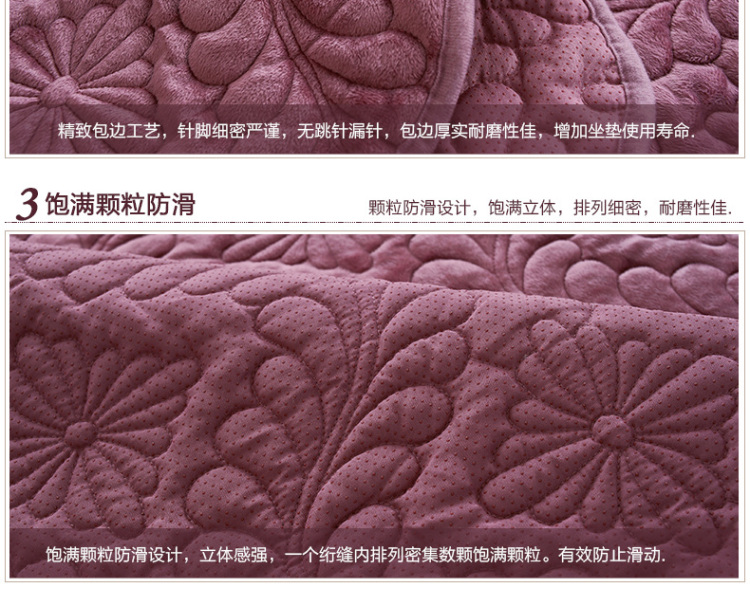 小艾家居 短毛绒沙发垫布艺坐垫子防滑沙发套纯色简约 凤尾-灰色 70*70cm可当扶手或靠背垫