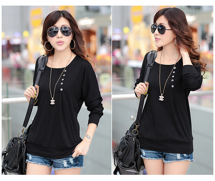 Shin Sung thick, Hin thin 2015 Autumn new products Korean women xl wild loose long-sleeved T-shirt with round collar knitting sweater, forming the basis of the girl 921 Black 3XL recommendations 150-165¨catty picture, prices, brand platters! The elections are supplied in the national character of distribution, so action, buy now enjoy more preferential! As soon as possible.