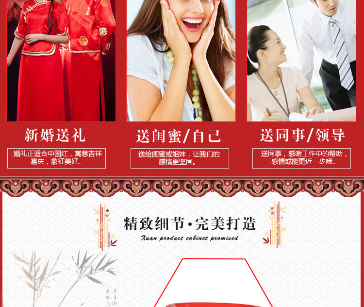 
                                        【轩品阁】景德镇陶瓷装饰摆件中国红陶瓷花瓶新房装饰红色家居工艺品摆件品 黄色赏瓶加底座                