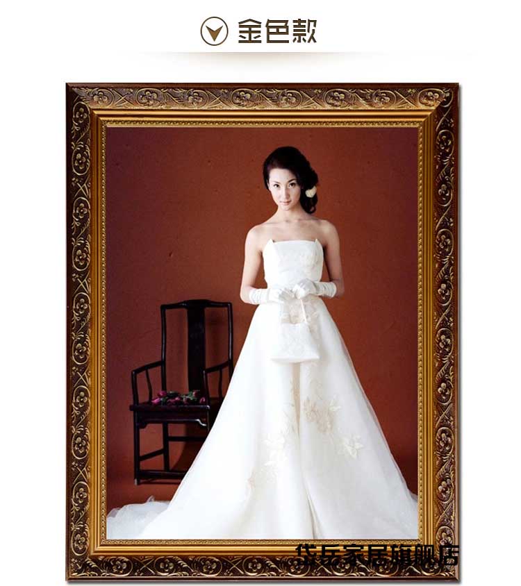 
                                        岱岳 欧式实木儿童相框挂墙 12 16 36寸婚纱照相框 摆台画框定做 白色 小24寸41X61CM                