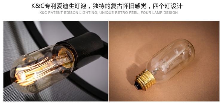 
                                        【kc灯具】loft美式乡村工业复古铁艺金属网创意个性落地灯咖啡厅酒吧装饰落地台灯 F3678-落地灯含T45B灯泡                